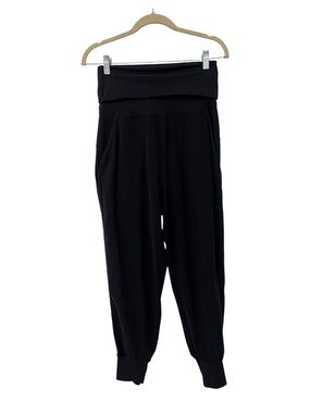 Lululemon Align Super High-Rise Ribbed Foldover Black Jogger Pants Womens Size 6